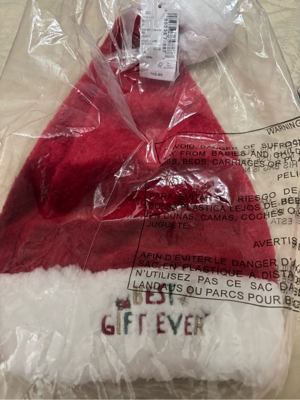 BEST GIFT EVER 2T-3T Festive Red & White Kids Santa Hat